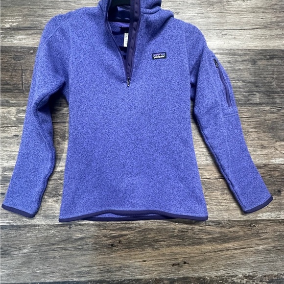 Patagonia Women's Quarter Zip Fleece Pull Over Purple Sweater Jacket Sweatshirt - Picture 1 of 11
